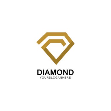 Elmas Logo Tasarım Şablonu. Vektör illüstrasyonu.