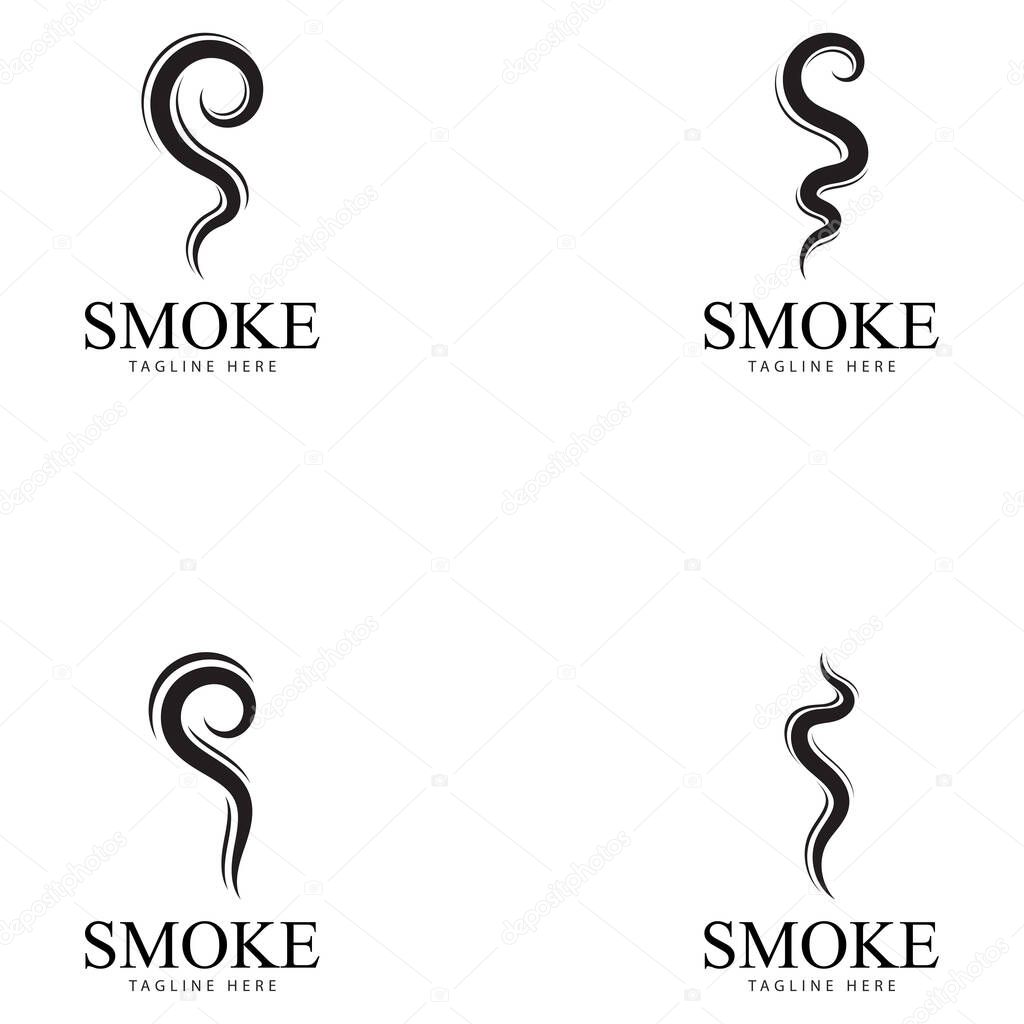 Smoke steam icon logo illustration isolated on white background Aroma vaporize icons. Smells vector line icon  hot aroma  stink or cooking steam symbols  smelling or vapor