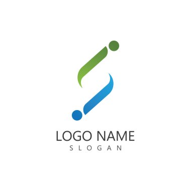 S kişilerinin logosu ve sembol şablonu