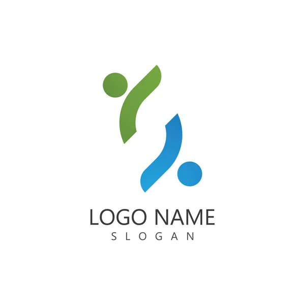Pessoas Logotipo Modelo Símbolo — Vetor de Stock