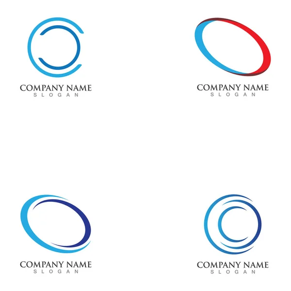 Blauer Kreis Ellipse Logo Design — Stockvektor