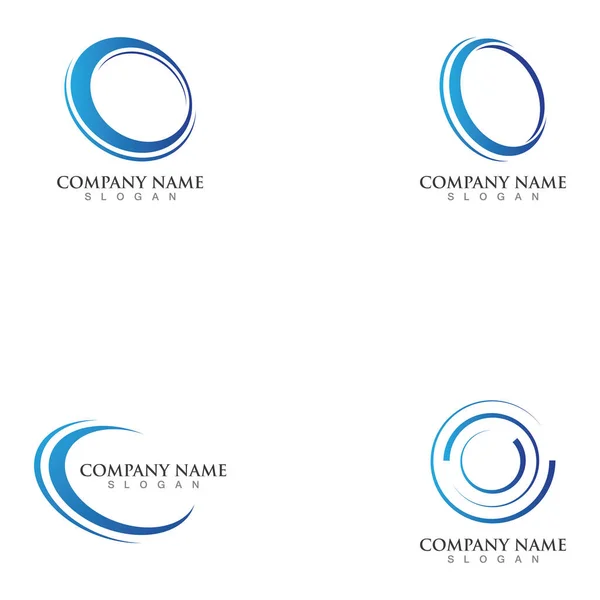 Blue Circle Ellipse Logo Design — Stock Vector