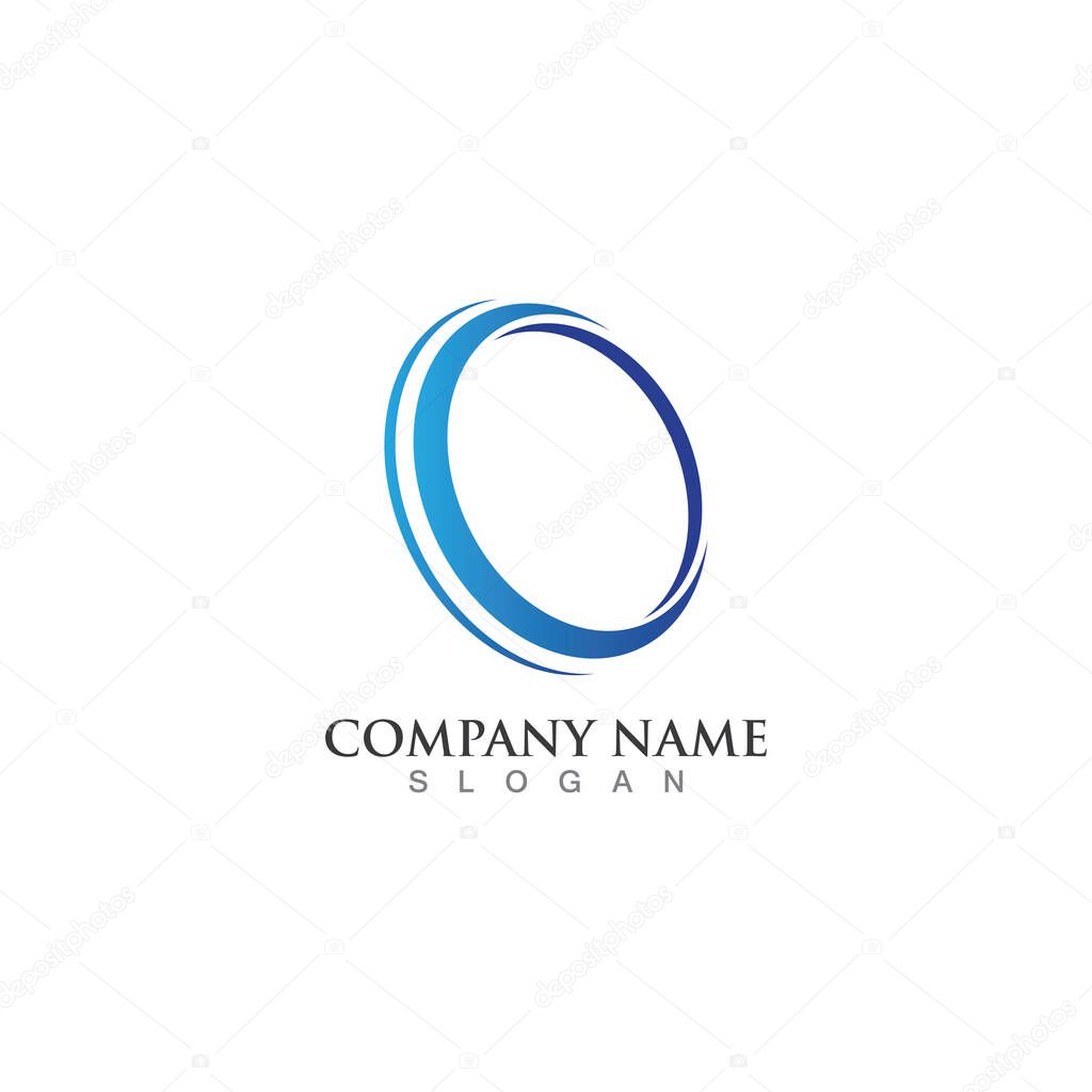 Blue circle ellipse logo design