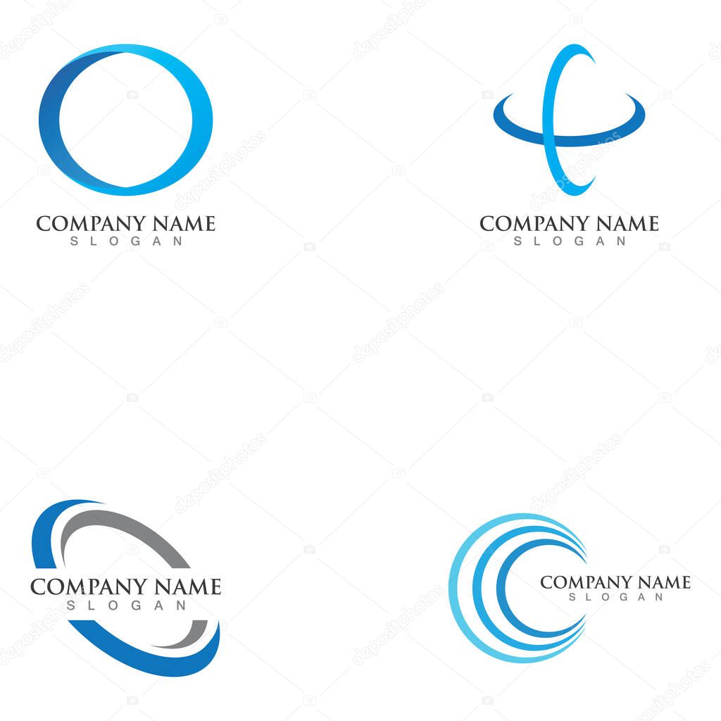 Blue circle ellipse logo design