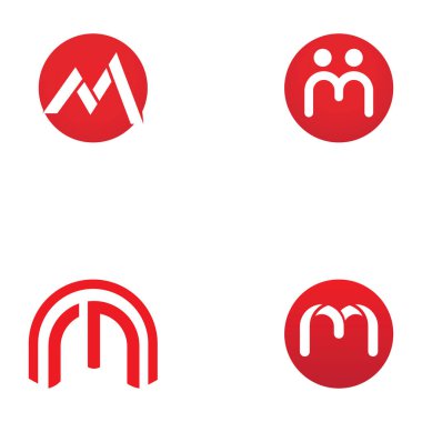 Mektup m logosu simgesi tasarım şablonu
