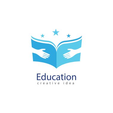 Kitaplar ve Mezuniyet Simge Vektör Eğitimi Logo Şablonu