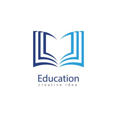 Kitaplar ve Mezuniyet Simge Vektör Eğitimi Logo Şablonu