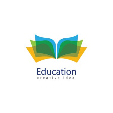 Kitaplar ve Mezuniyet Simge Vektör Eğitimi Logo Şablonu