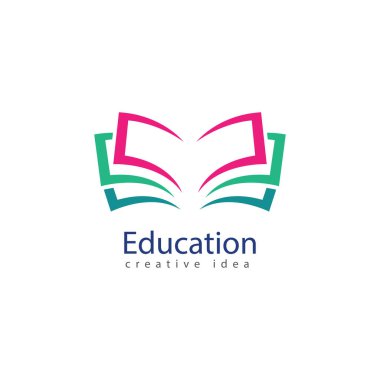Kitaplar ve Mezuniyet Simge Vektör Eğitimi Logo Şablonu