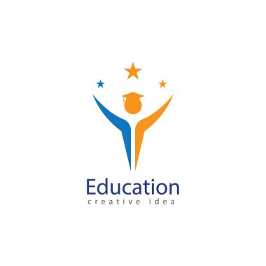 Kitaplar ve Mezuniyet Simge Vektör Eğitimi Logo Şablonu