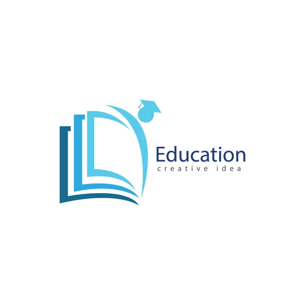 Boeken Afgestudeerden Icon Vector Onderwijs Logo Template — Stockvector