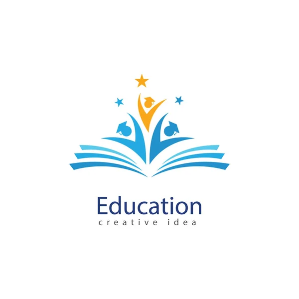 Kitaplar ve Mezuniyet Simge Vektör Eğitimi Logo Şablonu