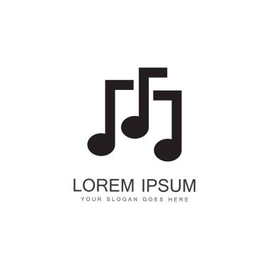 Müzik logosu vektör simgesi - Vektör. M harfi Müzik Logosu
