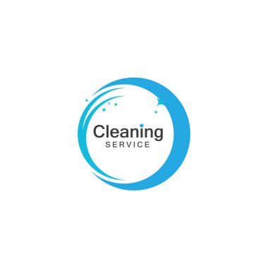 Temizleme servisi logo simgesi vektör şablonu