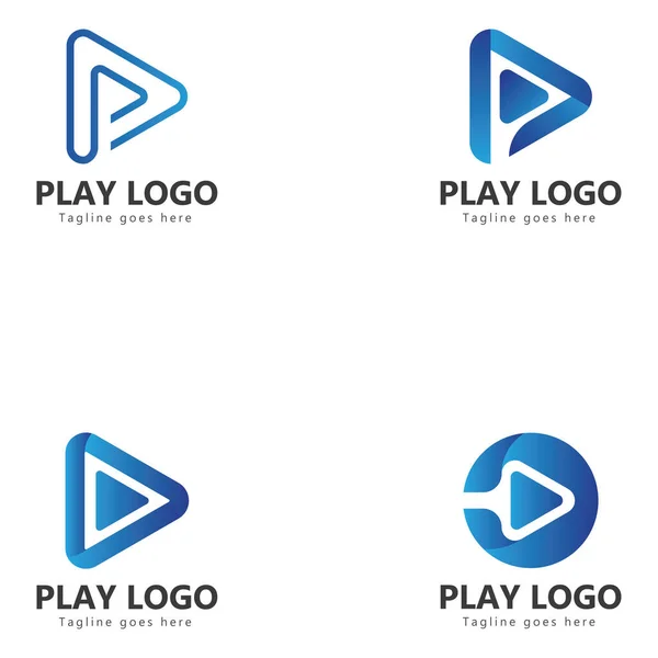 Play Logo Vektor Vorlage Design — Stockvektor