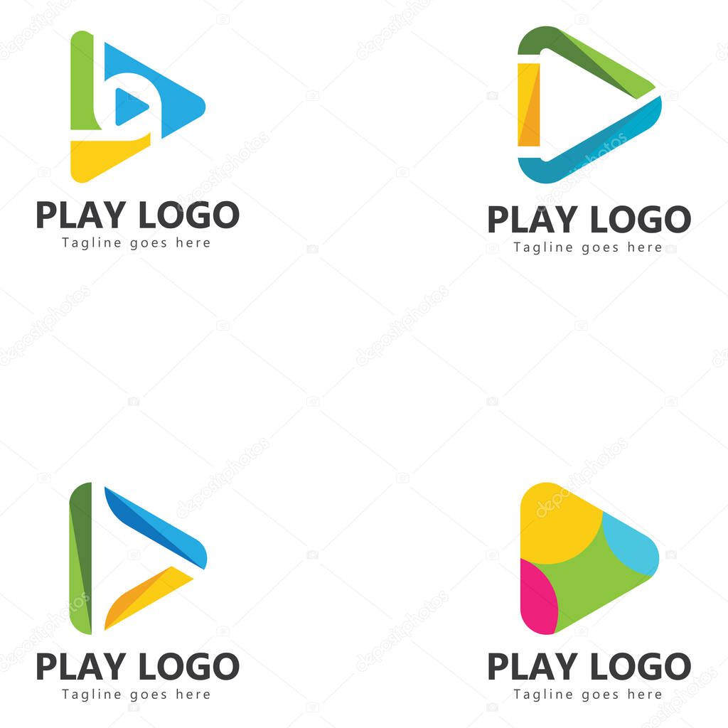 Play logo vector template design