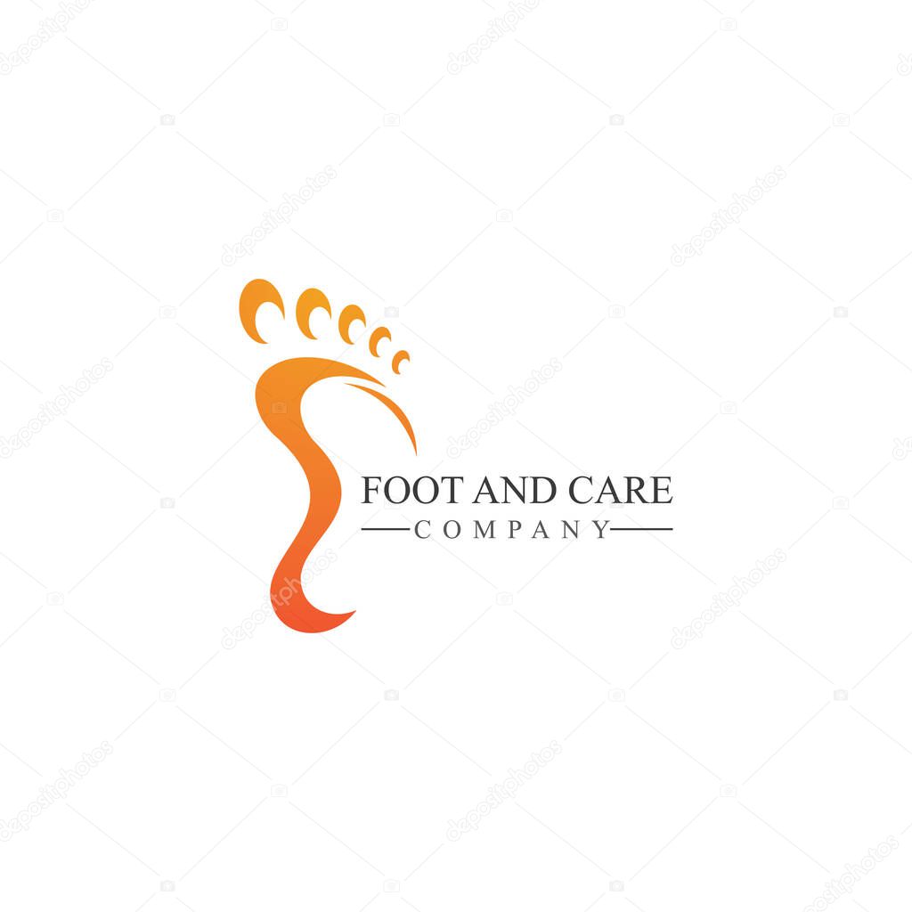 Foot and care icon logo template  Foot and ankle healthcare