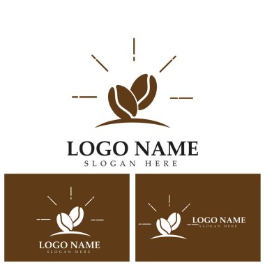 Geleneksel kahve çekirdeği ikonu vektör resimleme şablonu