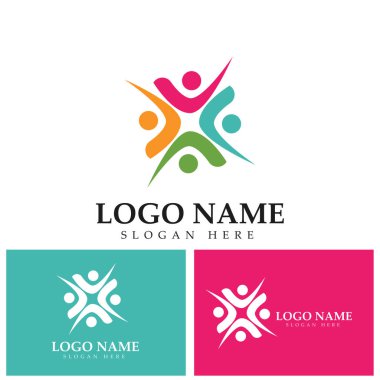 Halk koruma grubu ağı ve sosyal simge tasarım şablonu