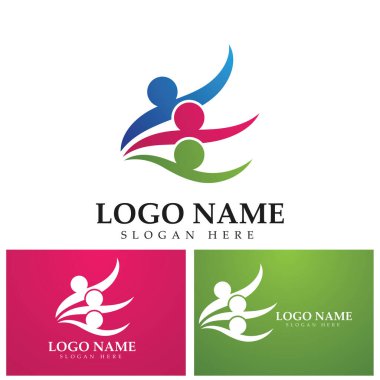 Halk koruma grubu ağı ve sosyal simge tasarım şablonu