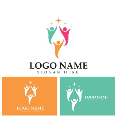 Halk koruma grubu ağı ve sosyal simge tasarım şablonu