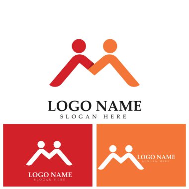 Halk koruma grubu ağı ve sosyal simge tasarım şablonu