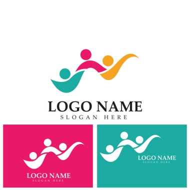 Halk koruma grubu ağı ve sosyal simge tasarım şablonu