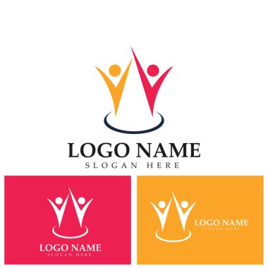 Halk koruma grubu ağı ve sosyal simge tasarım şablonu