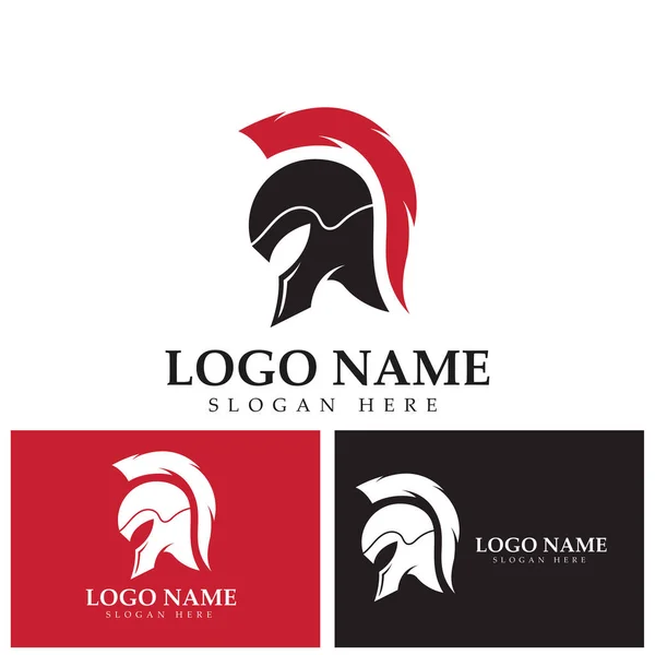 Modèle Logo Casque Spartiate Icône Vectorielle Design — Image vectorielle