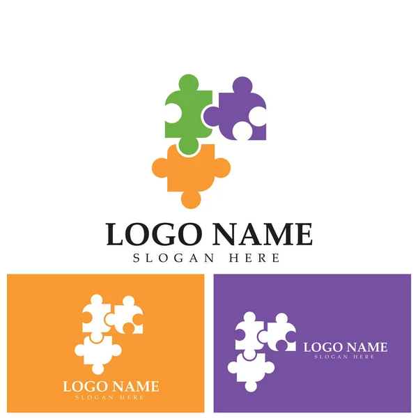 Community Puzzle Logo Template Vektor — Stockvektor