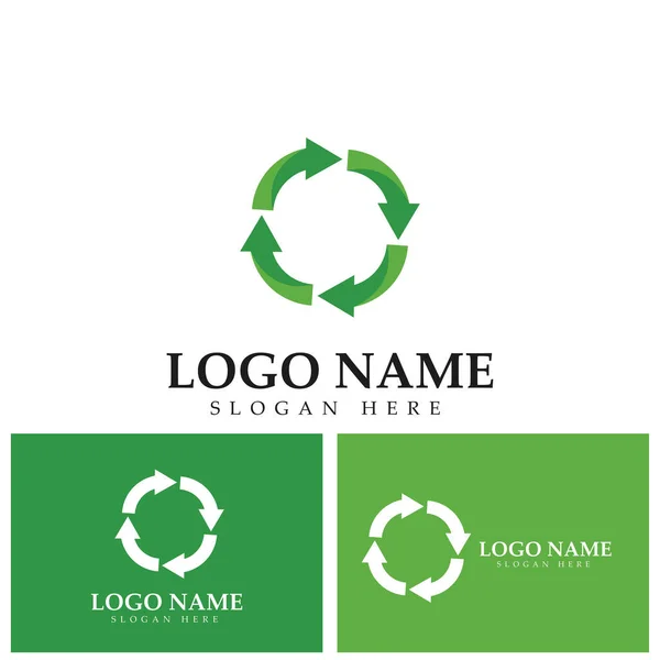Reciclar Modelo Logotipo Design Vetor Ícone — Vetor de Stock