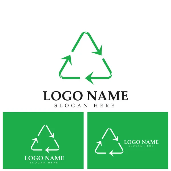 Ανακυκλώστε Πρότυπο Λογότυπων Σχέδιο Διανυσμάτων Εικονιδίων — Διανυσματικό Αρχείο