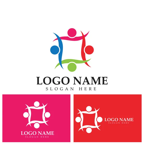 Soins Communautaires Modèle Logo Vecteur — Image vectorielle