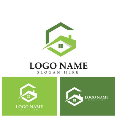yeşil ev logosu G harfi ve ev sembolü