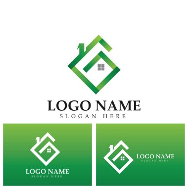 yeşil ev logosu G harfi ve ev sembolü