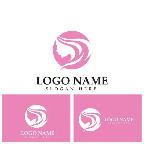 Modèle Logo Icône Femme Beauté Vecteur — Image vectorielle