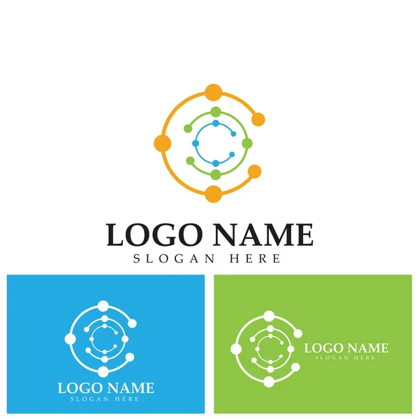 Logo Molecolare Icona Vettoriale Design — Vettoriale Stock