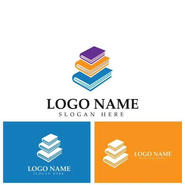 Значок Книги Логотип Образование Плоский Вектор Дизайна — стоковый вектор