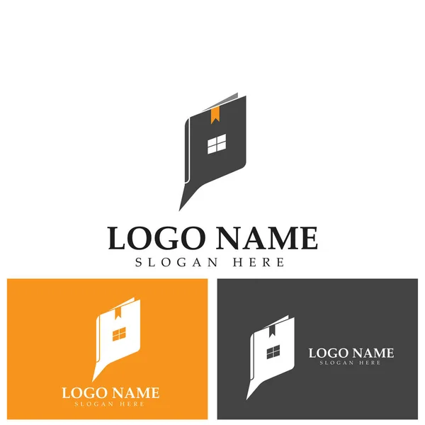 Book Icon Logo Education Flat Vector Design — ストックベクタ
