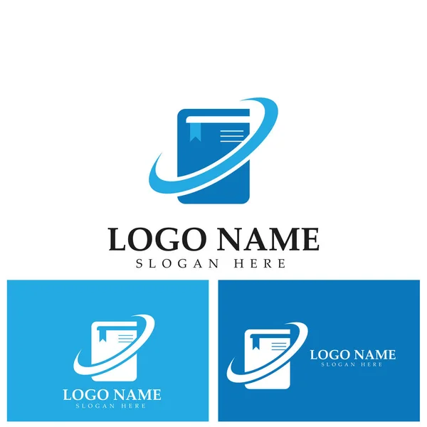 Icône Livre Logo Education Flat Vector Design — Image vectorielle