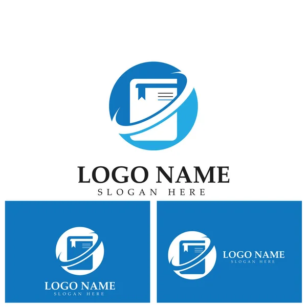 Book Icon Logo Education Flat Vector Design — Stock Vector