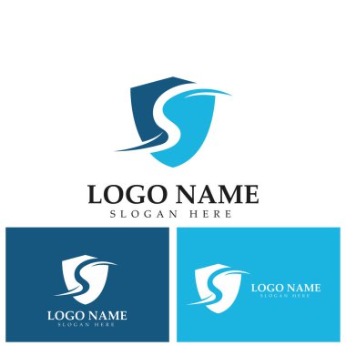 Kalkan harfinin amblem rozet logo şablonu Vektör