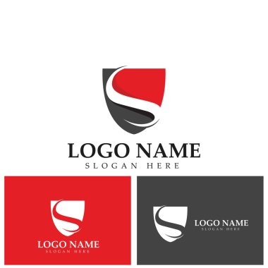 Kalkan harfinin amblem rozet logo şablonu Vektör