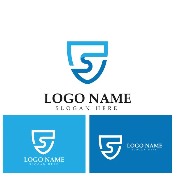 Shield Letter Emblem Badge Logo Template Vector — Vetor de Stock