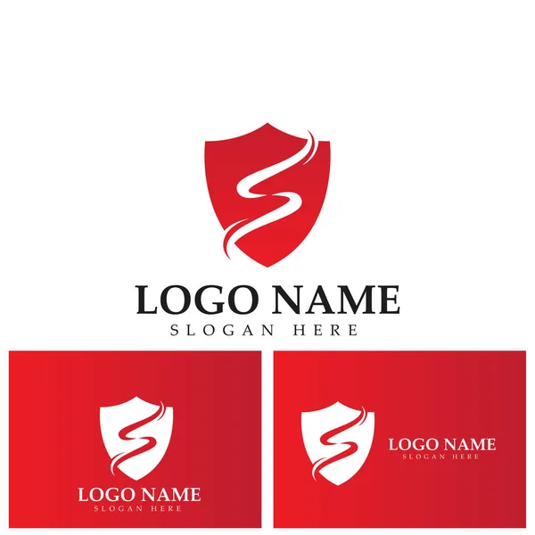 Shield Letter Emblem Badge Logo Template Vector — Vetor de Stock