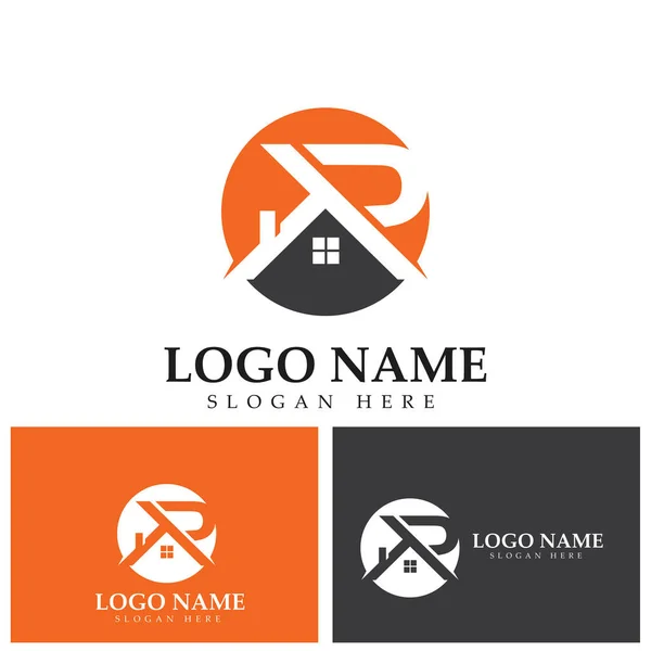 Logo Design Vector Construction Home Real Estate Building Property Creative — Vector de stock