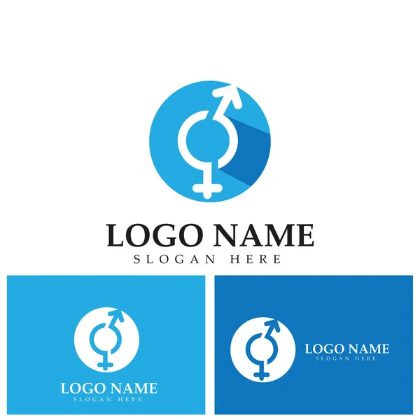 Símbolo Género Logotipo Sexo Igualdad Hombres Mujeres Vector Ilustración — Archivo Imágenes Vectoriales