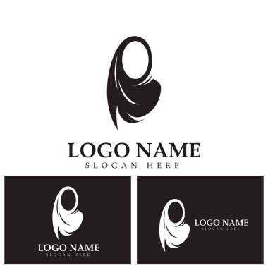 Hijab women muslim logo vector template