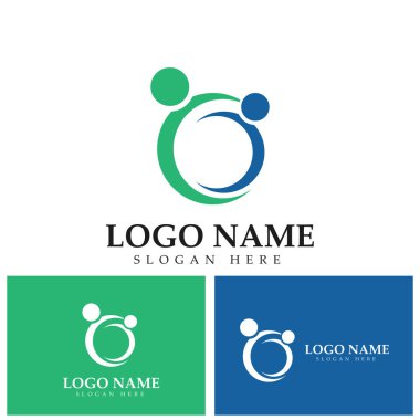 İnsanların Logo Vektörü Tasarım Şablonunu Bağlayan C Harfi Soyut