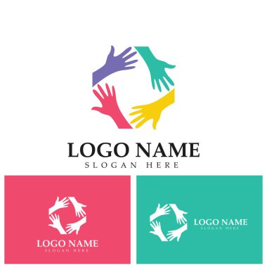 çeşitlilik el işi logo vektör illüstrasyonuna yardımcı olur